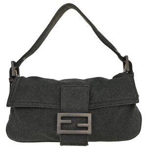 Fendi Gray Wool Baguette Handbag 2321.26424.099 155509